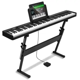 Vevor 197988223221 88 Key Folding Keyboard Piano Portable Foldable Bluetooth Midi With Stand