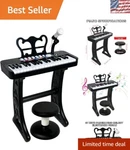 Interactive Kids Piano With 37 Keys, Stool & Microphone - Inspire Musical Talent. Fixed Price $86.39.