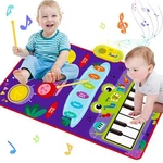 2 In 1 Musical Toddler Piano&drum Mat Sticks Learning Floor Blanket Baby Toy. Fixed Price $36.42.