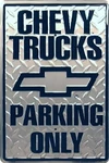 Chevy Truck Parking Only - Sign 12 X 16, Silver. Fixed Price $23.99.